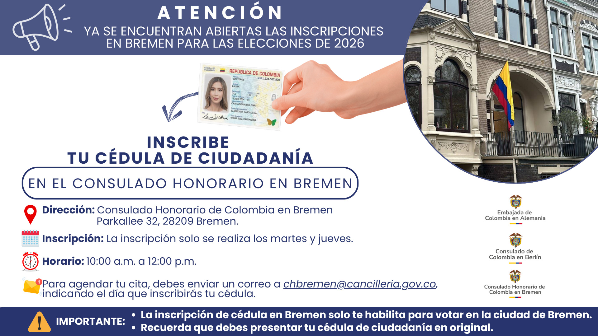 Ya se encuentran abiertas las inscripciones en Bremen para las elecciones de 2026