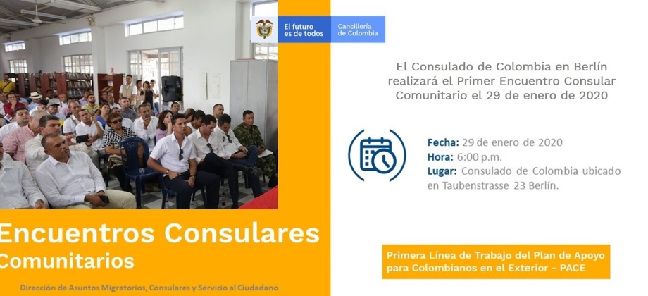 El Consulado de Colombia en Berlín realizará el Primer Encuentro Consular Comunitario el 29 de enero de 2020