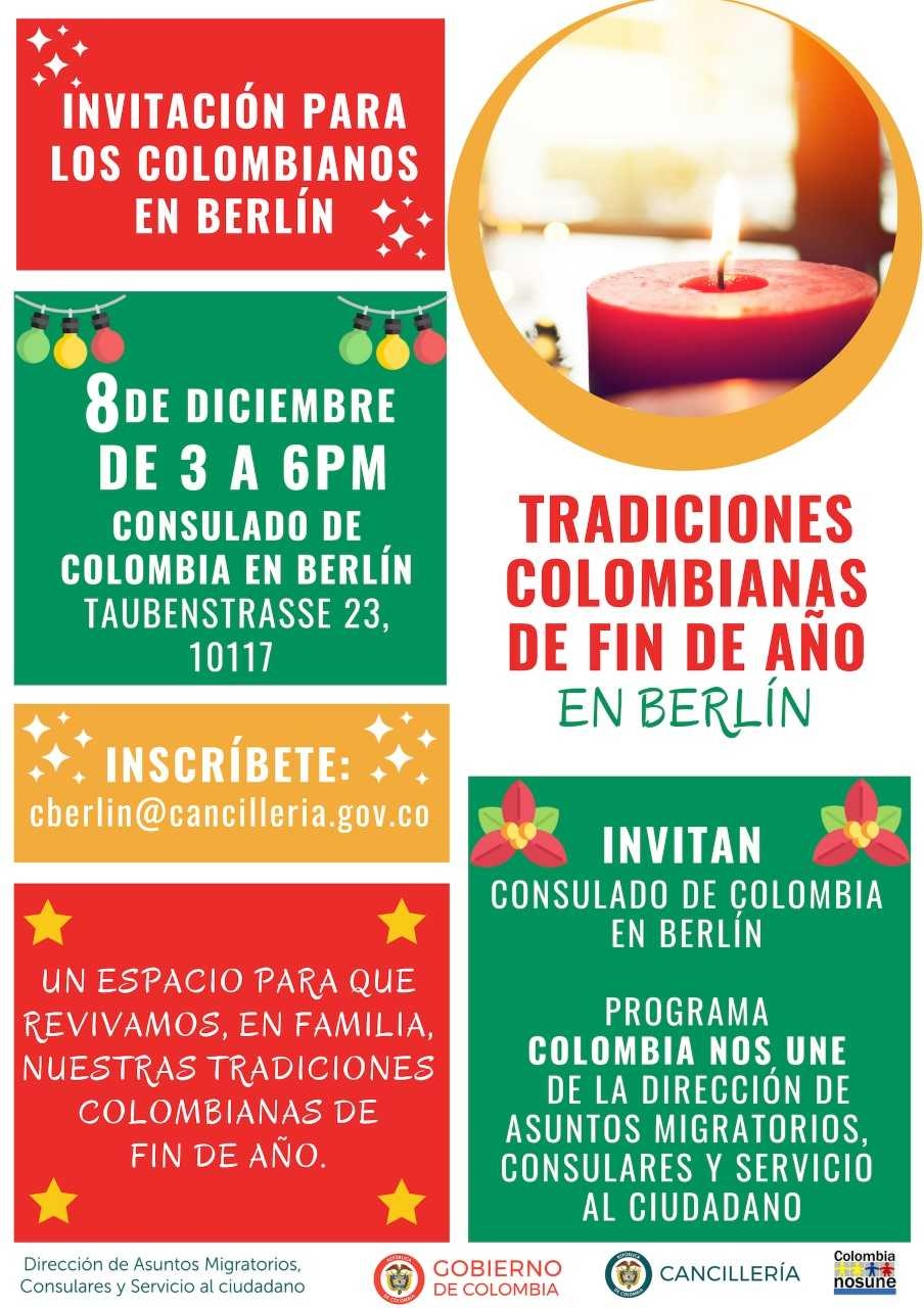El Consulado de Colombia en Berlín lo invita a revivir en familia las tradiciones colombianas de fin de año